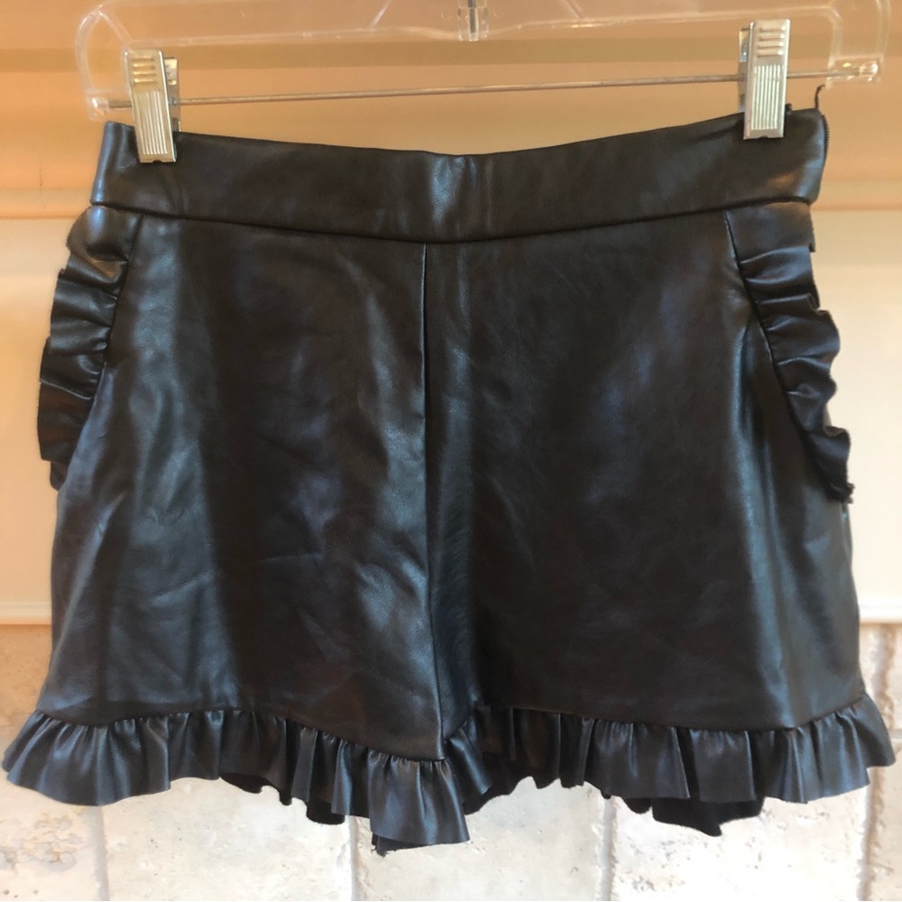 Faux leather shorts